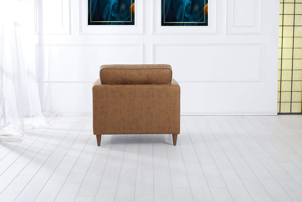 Rubeza Leo Collection Vegan Leather Armchair - Tan