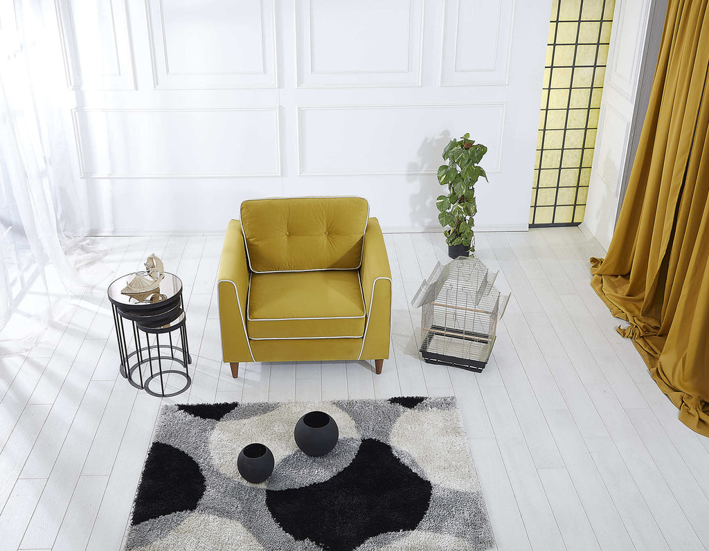 Rubeza Leo Collection Armchair - Posh Gold & White