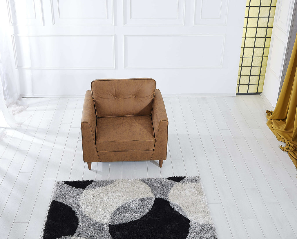 Rubeza Leo Collection Vegan Leather Armchair - Tan