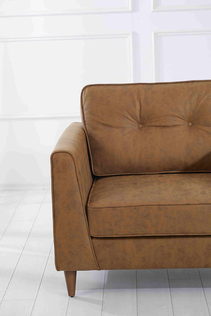 Rubeza Leo Collection Vegan Leather Armchair - Tan