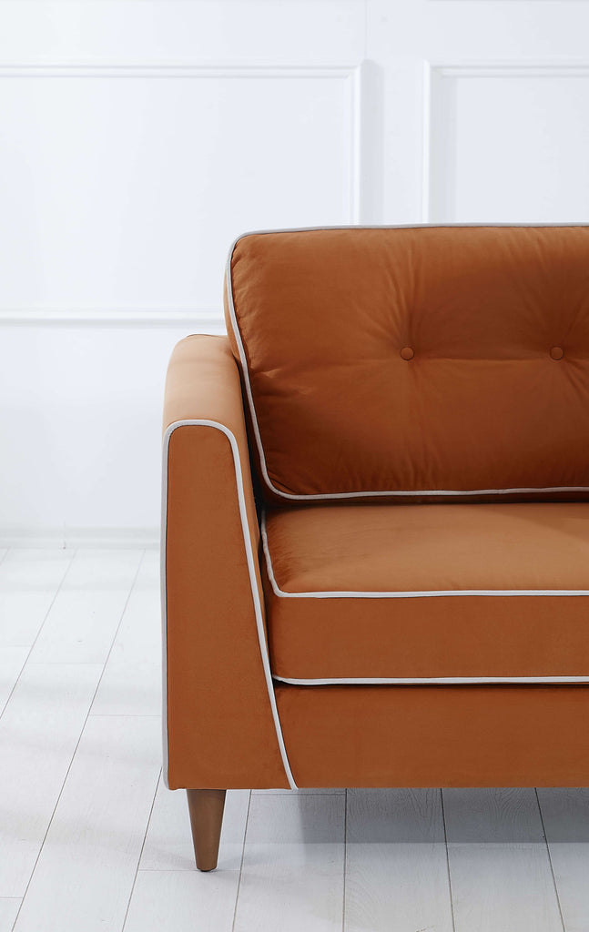 Rubeza Leo Collection Armchair - Burnt Orange & White