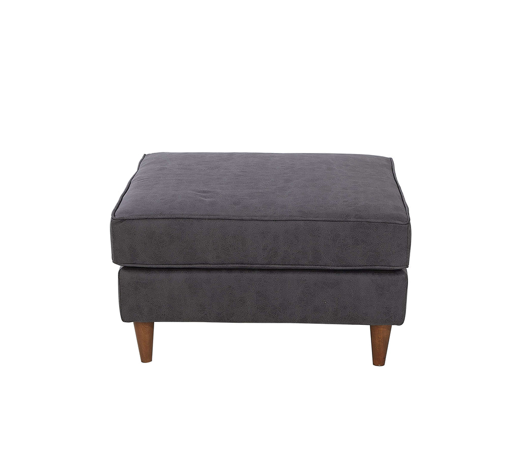 Rubeza Leo Vegan Leather Ottoman Bench - Antrasit Grey