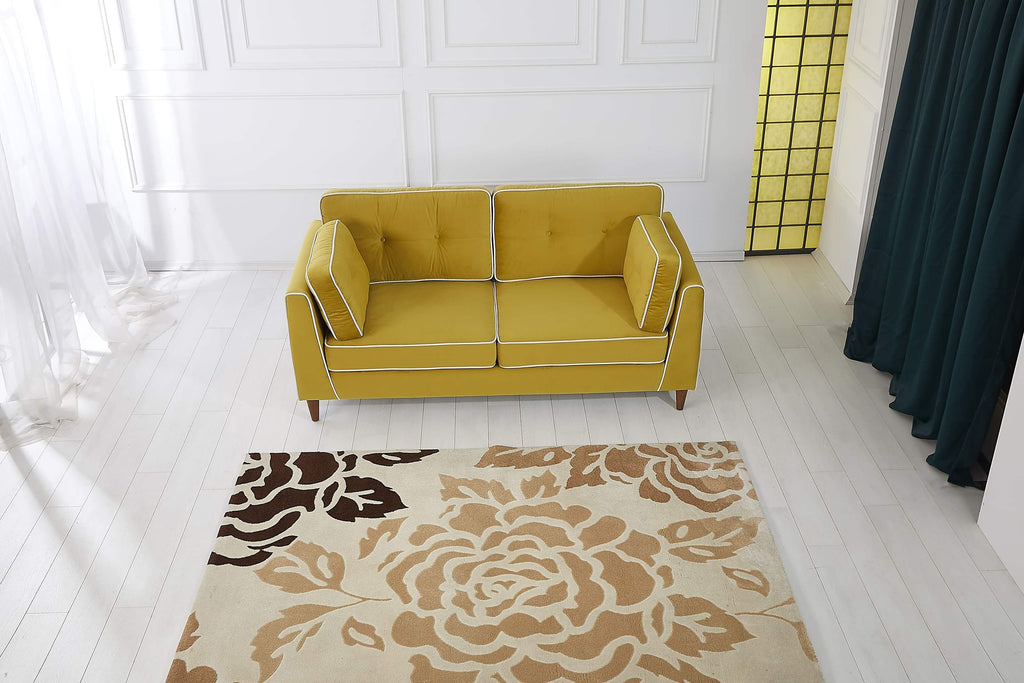 Rubeza Leo 3 Seater Sofa - Posh Gold & White