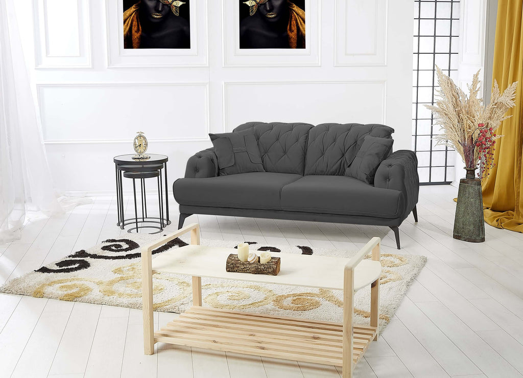 Rubeza Piera 2 Seater Sofa - Iron Grey
