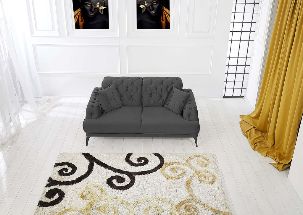 Rubeza Piera 2 Seater Sofa - Iron Grey