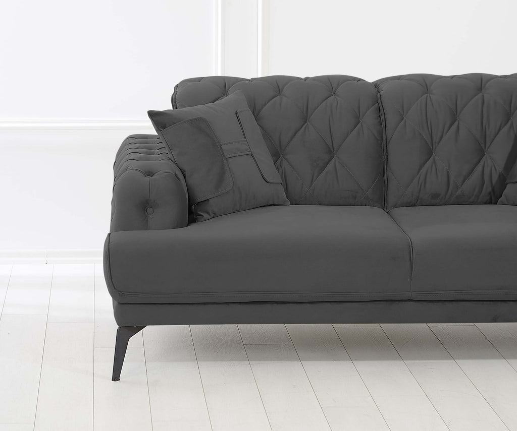 Rubeza Piera 2 Seater Sofa - Iron Grey