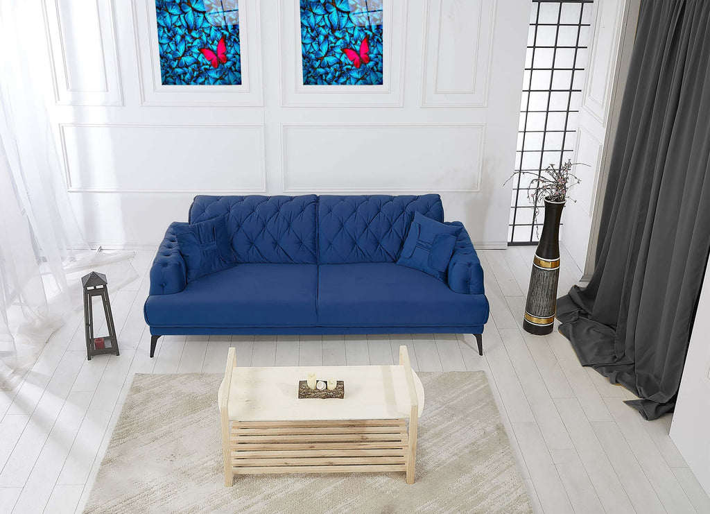 Rubeza Piera 3 Seater Sofa - Indigo Blue