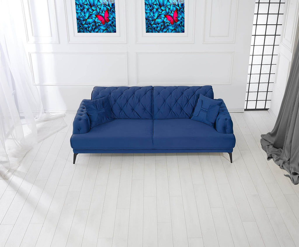 Rubeza Piera 3 Seater Sofa - Indigo Blue