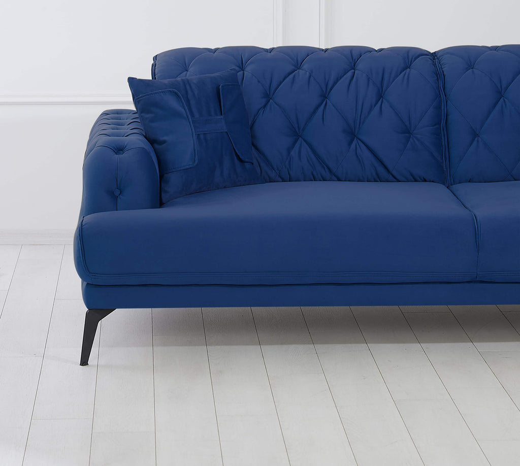 Rubeza Piera 3 Seater Sofa - Indigo Blue