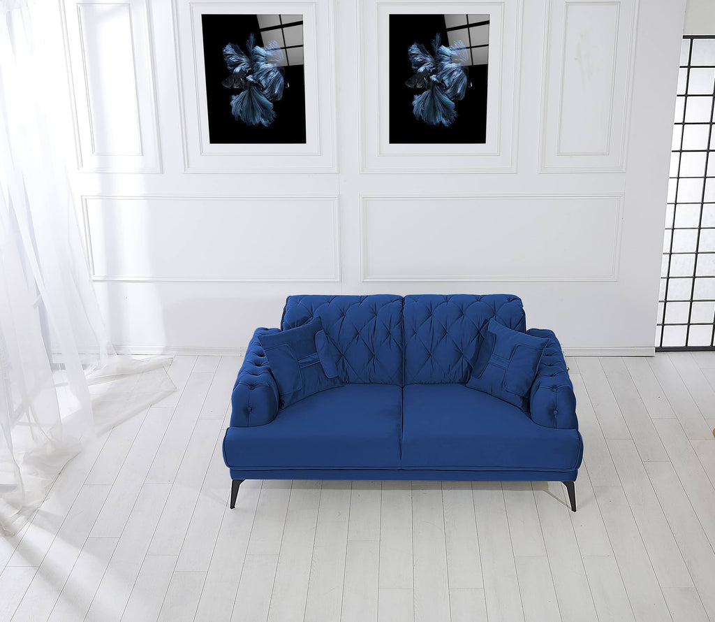 Rubeza Piera 2 Seater Sofa - Indigo Blue