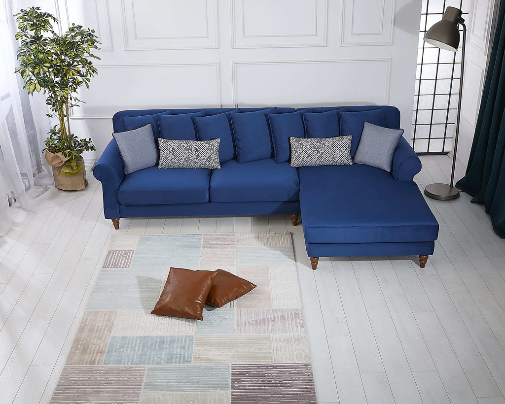 Rubeza Paula 2+Seater/Chaise - Indigo Blue