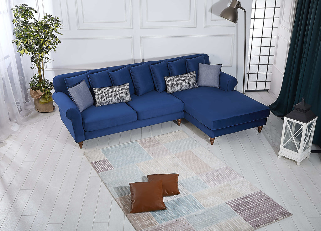 Rubeza Paula 2+Seater/Chaise - Indigo Blue