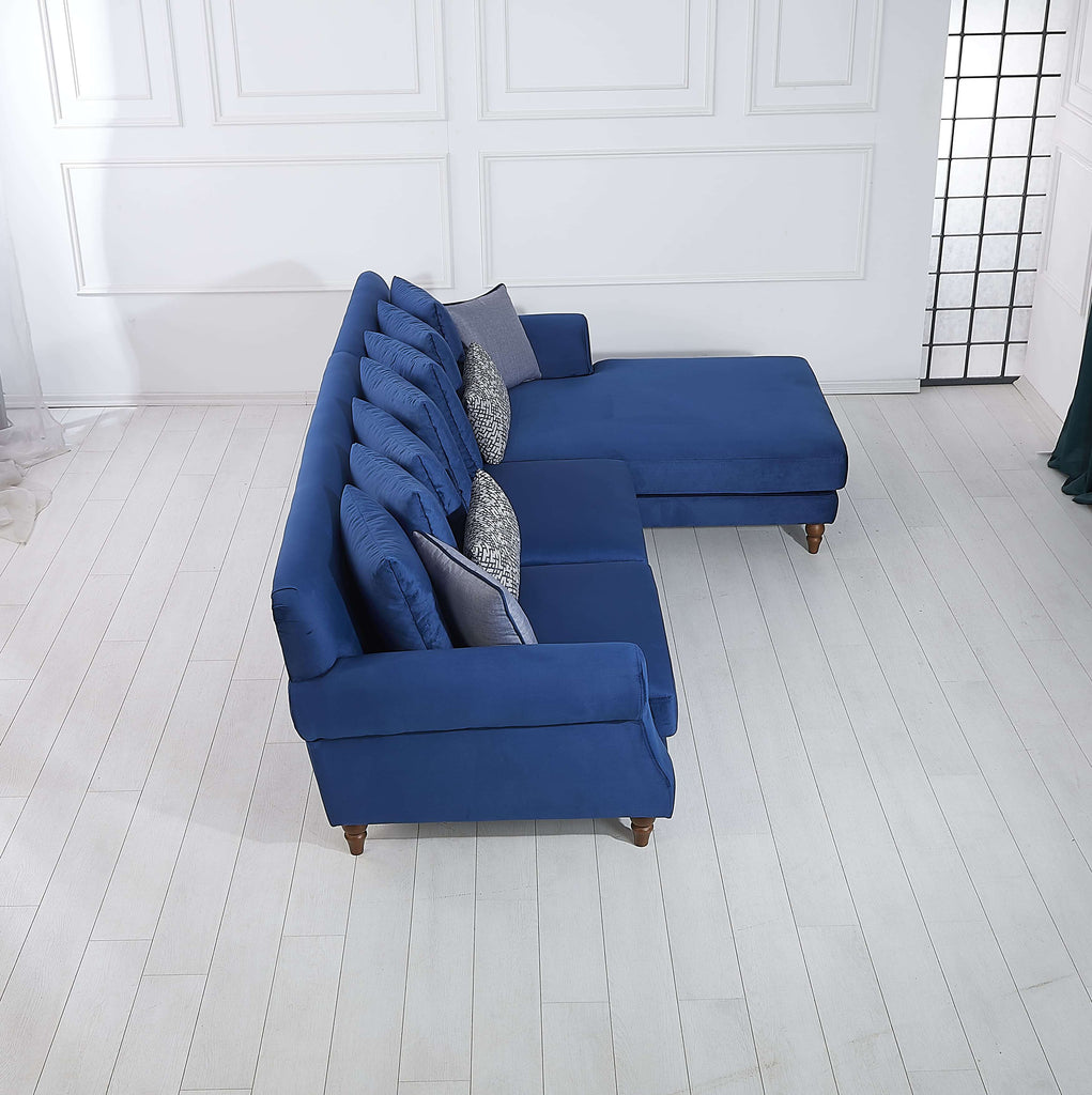 Rubeza Paula 2+Seater/Chaise - Indigo Blue