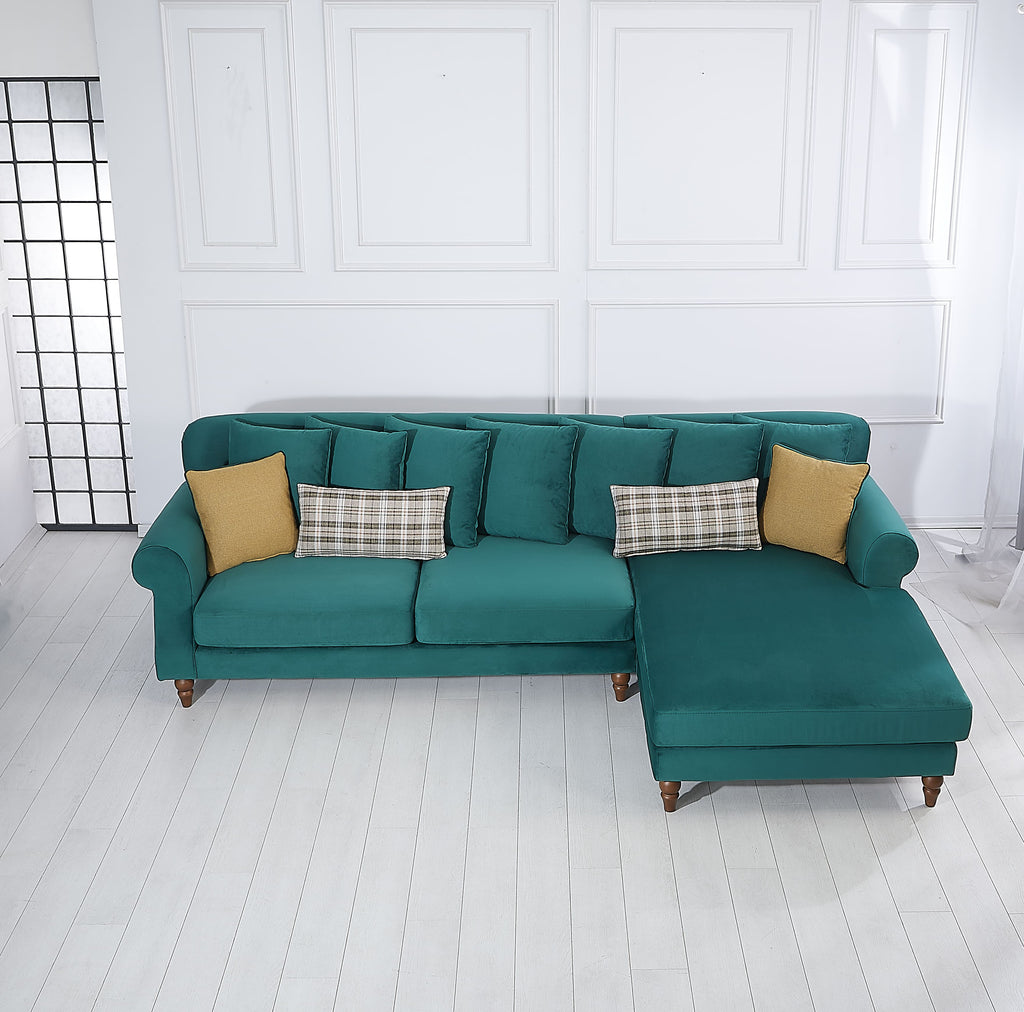 Rubeza Paula 2+Seater/Chaise - Super Emerald Green