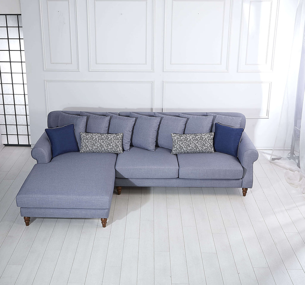 Rubeza Paula Chaise/2+Seater - Steel Blue