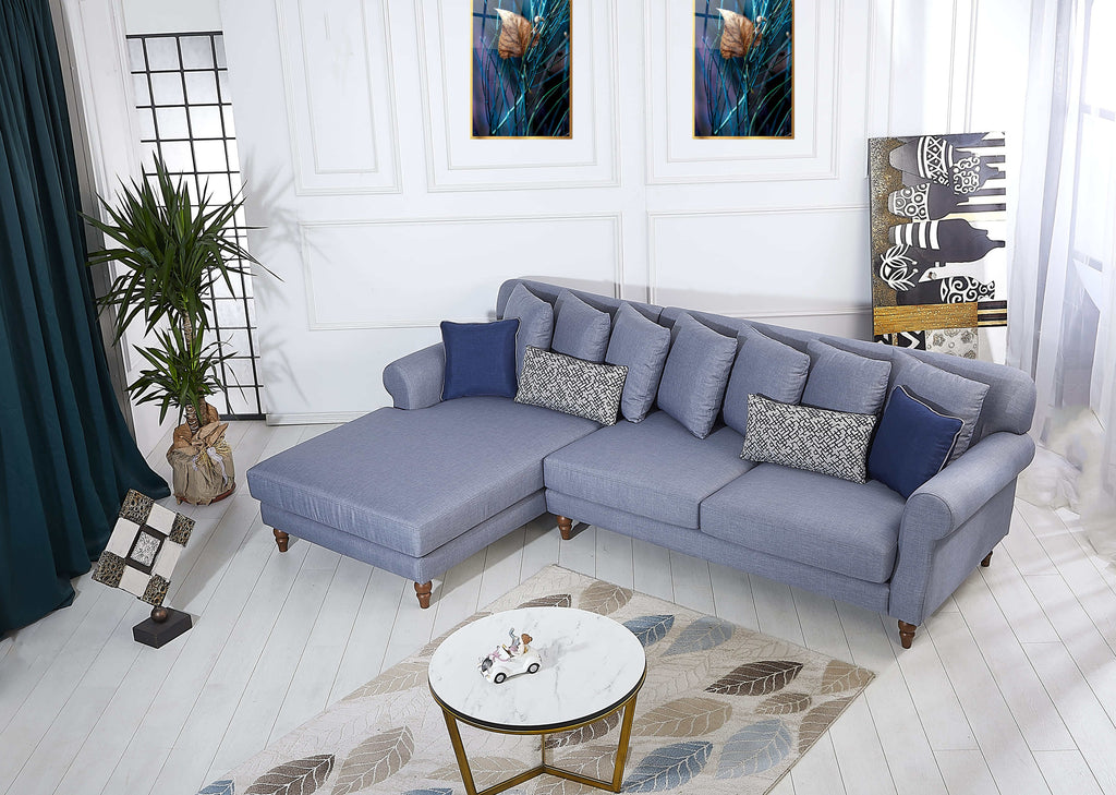 Rubeza Paula Chaise/2+Seater - Steel Blue