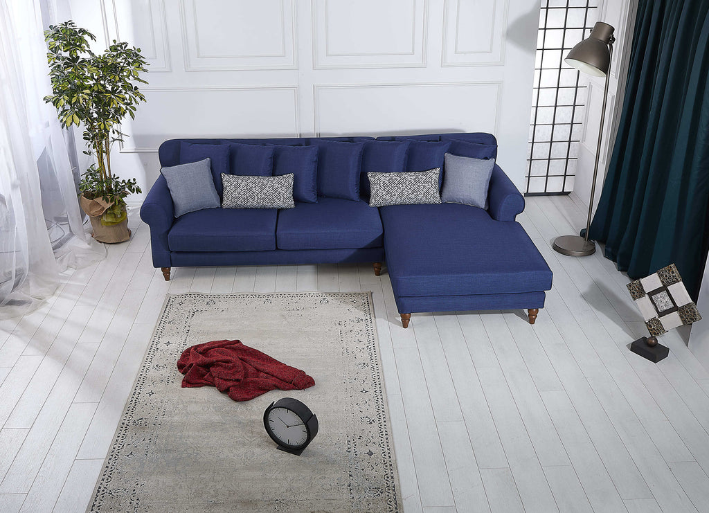 Rubeza Paula 2+Seater/Chaise - Denim Blue