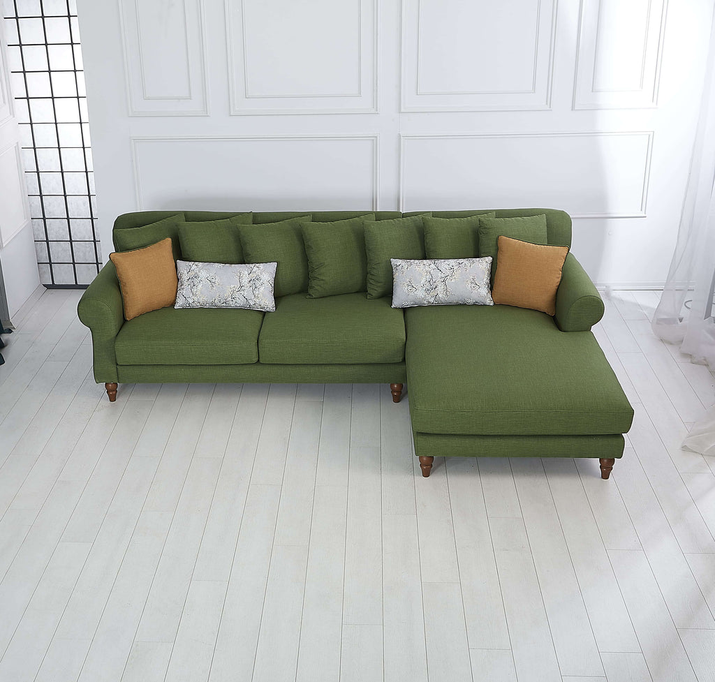 Rubeza Paula 2+Seater/Chaise - Forest Green