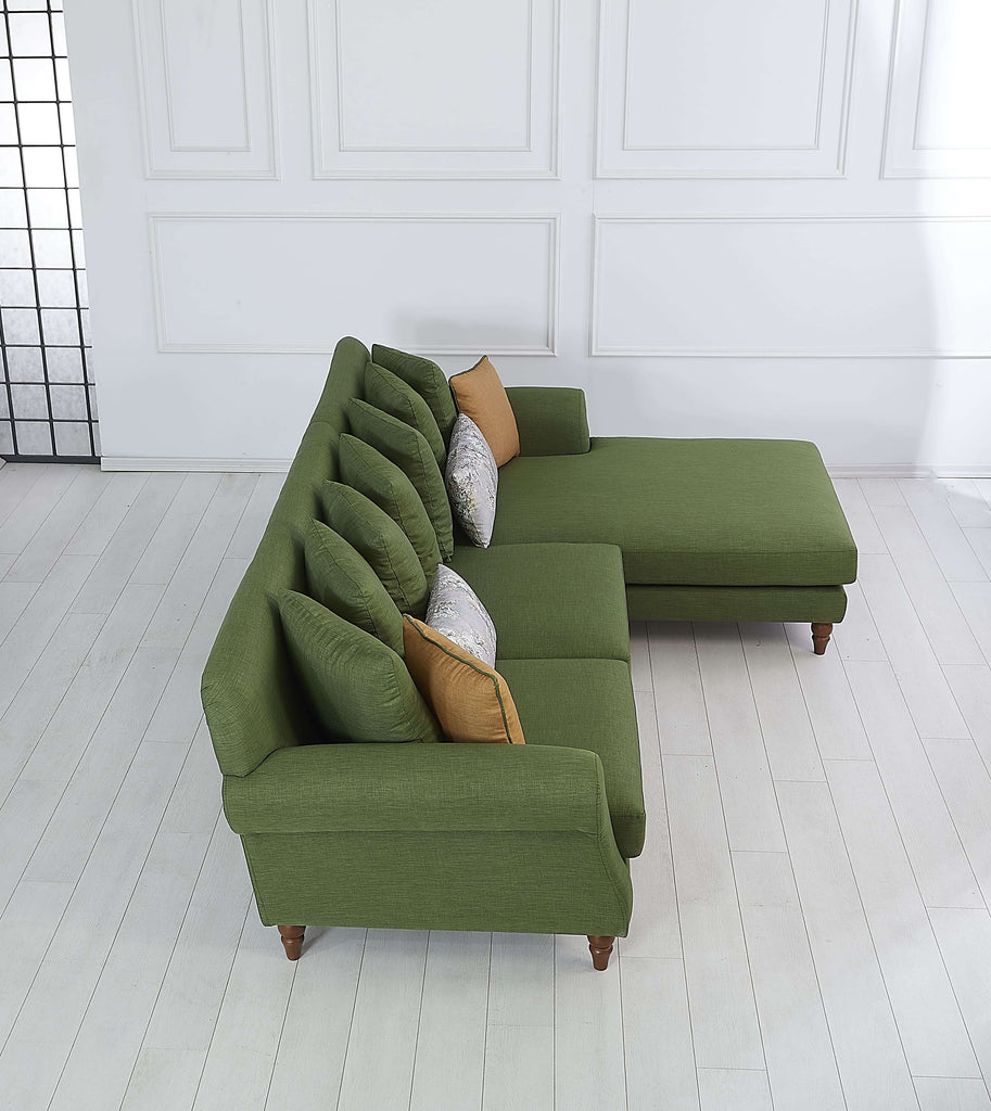 Rubeza Paula 2+Seater/Chaise - Forest Green