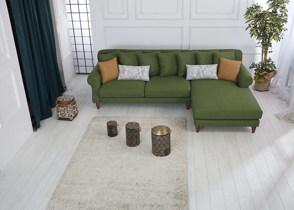 Rubeza Paula 2+Seater/Chaise - Forest Green