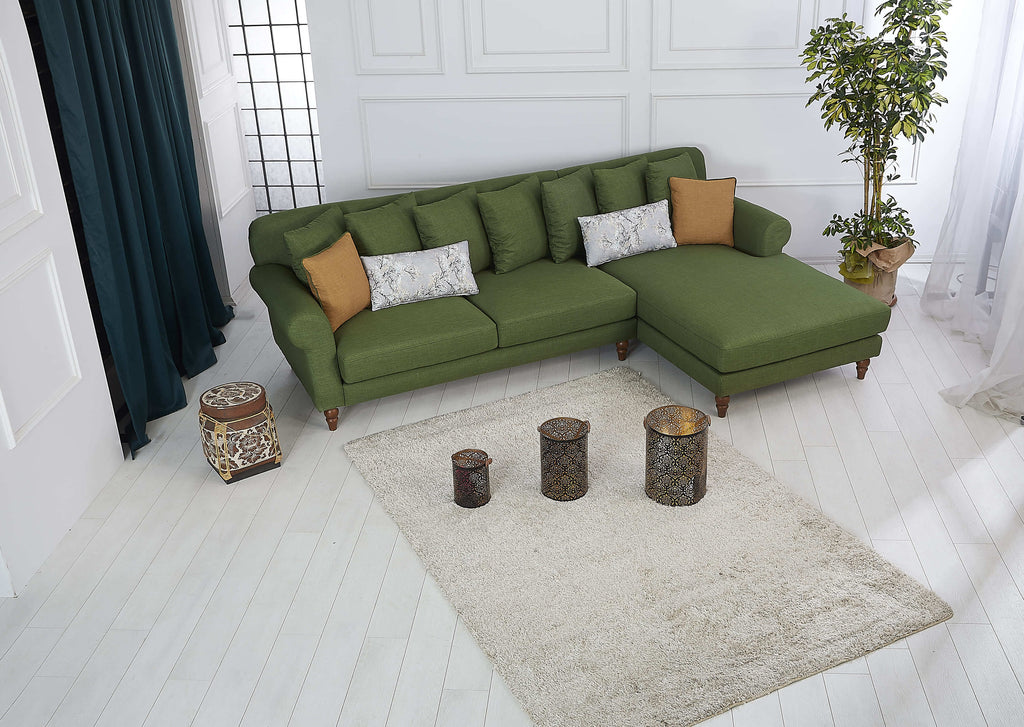 Rubeza Paula 2+Seater/Chaise - Forest Green