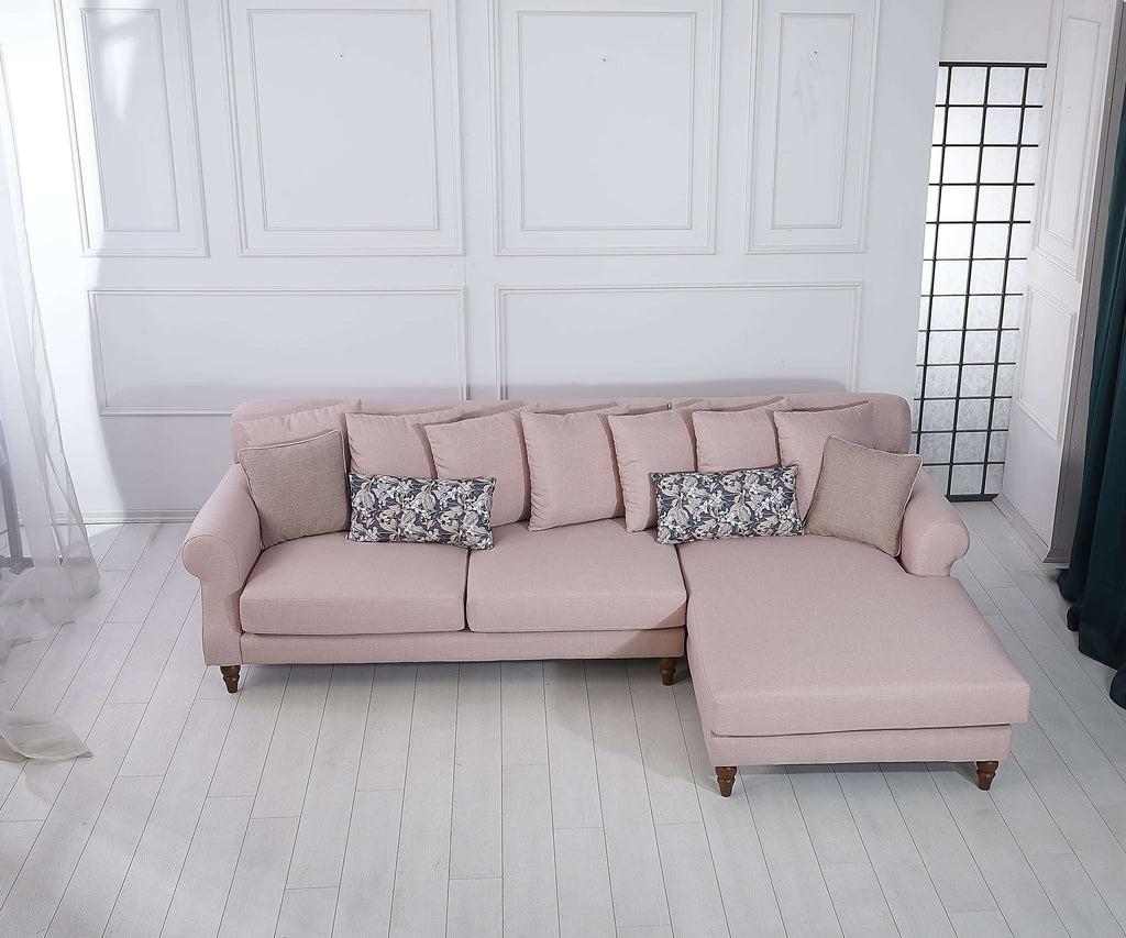 Rubeza Paula 2+Seater/Chaise - Rose Water