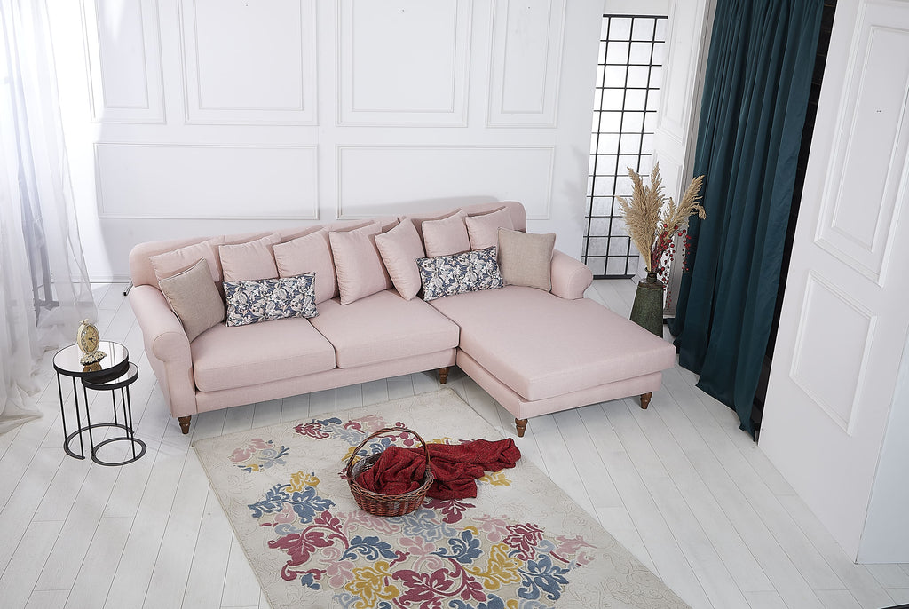 Rubeza Paula 2+Seater/Chaise - Rose Water