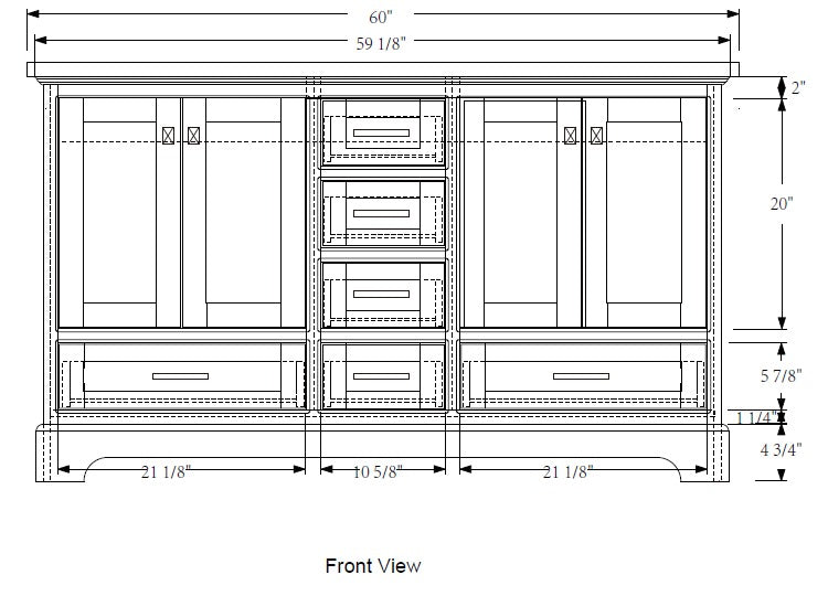 Rubeza 1500mm Charleston Vanity Unit with Carrara Marble Top - Dark Grey & Chrome