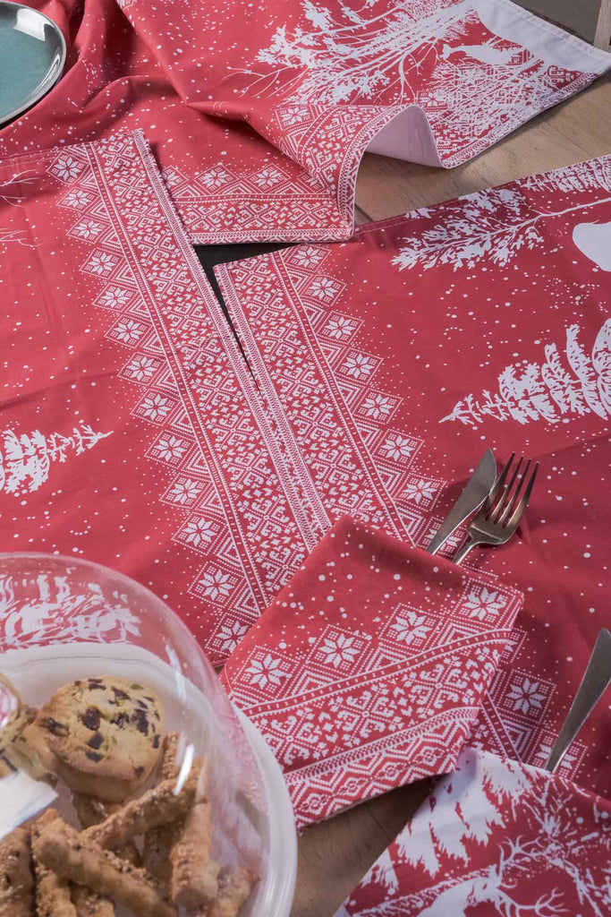 Christmas Printed Dinner Napkin - Set of 4