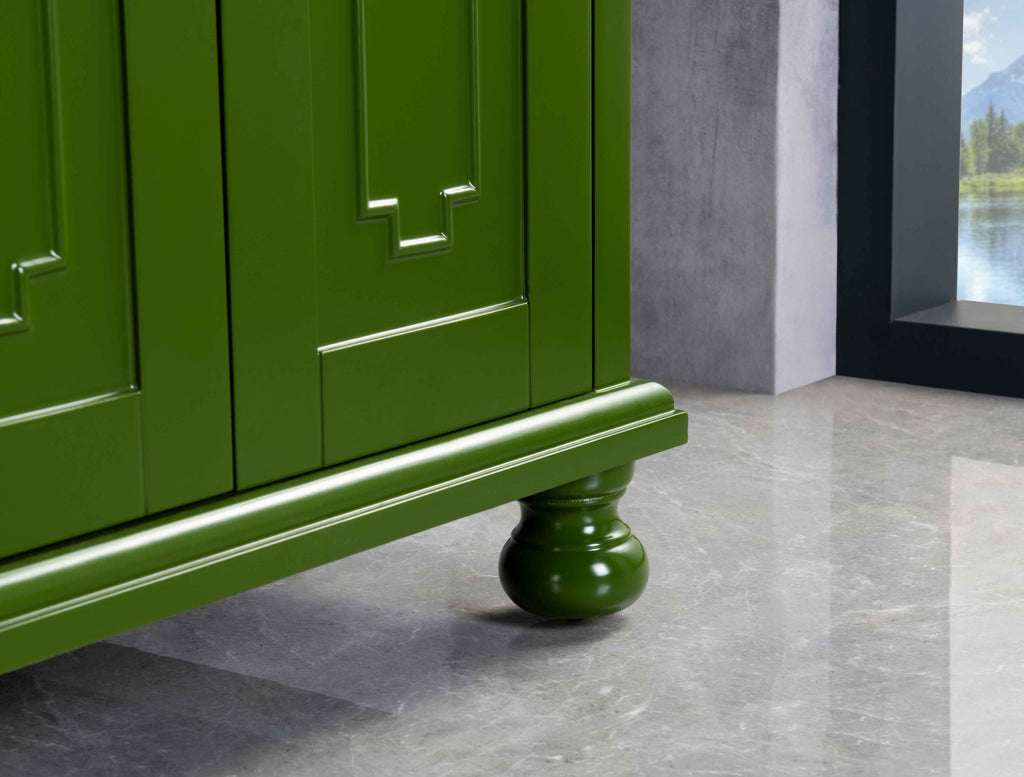Rubeza 1500mm Didim Vanity Unit with Calacatta Quartz Top - Grass Green & Gold