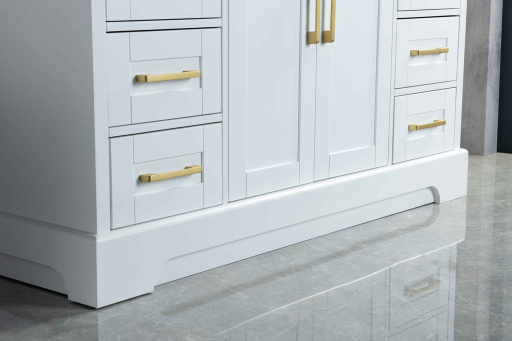 Rubeza 1200mm Riley Vanity Unit with Calacatta Quartz Top - White & Gold