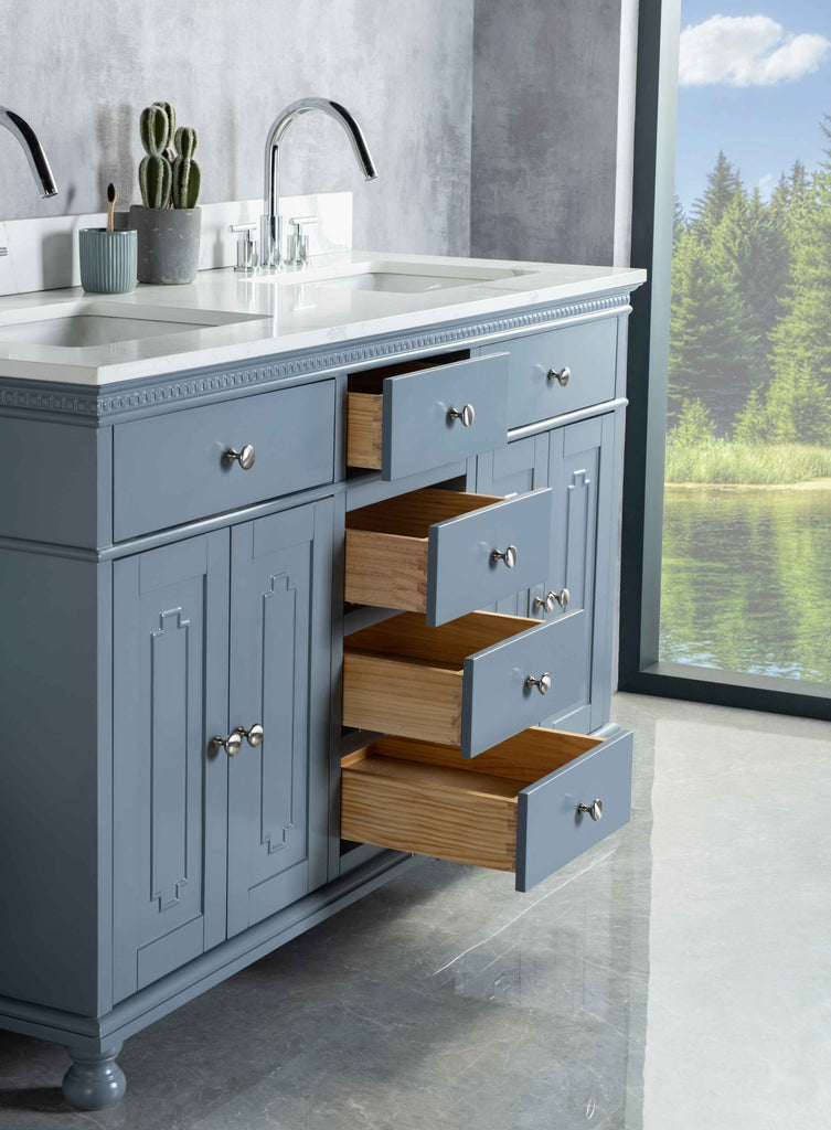 Rubeza 1500mm Didim Vanity Unit with Calacatta Quartz Top - Dark Grey & Chrome