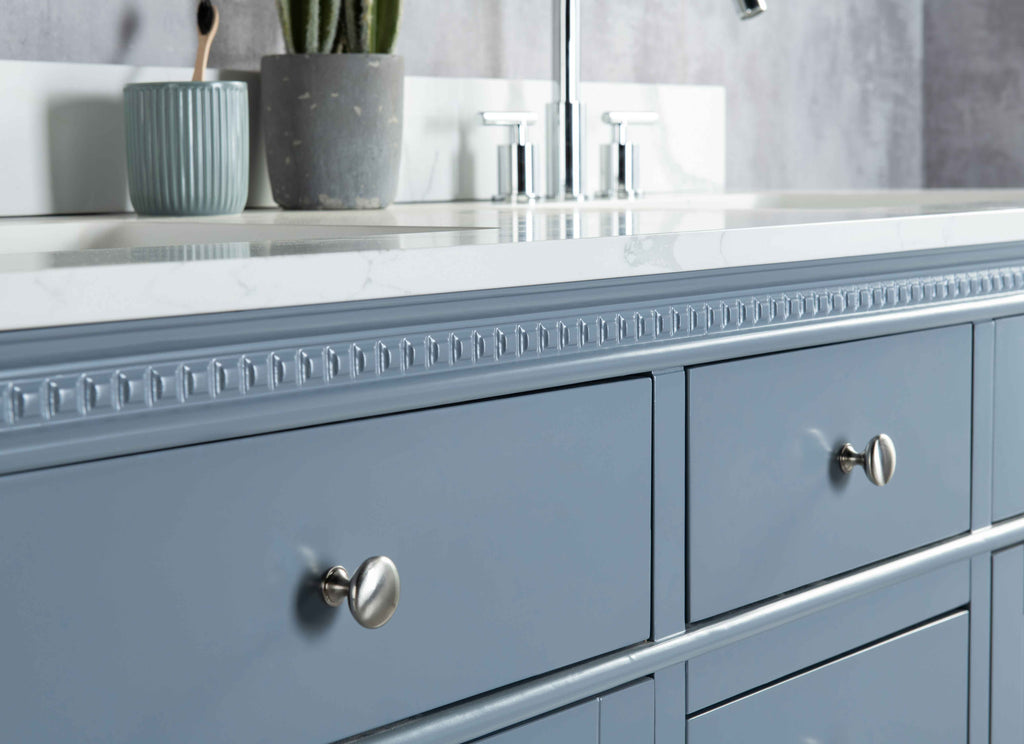 Rubeza 1500mm Didim Vanity Unit with Calacatta Quartz Top - Dark Grey & Chrome