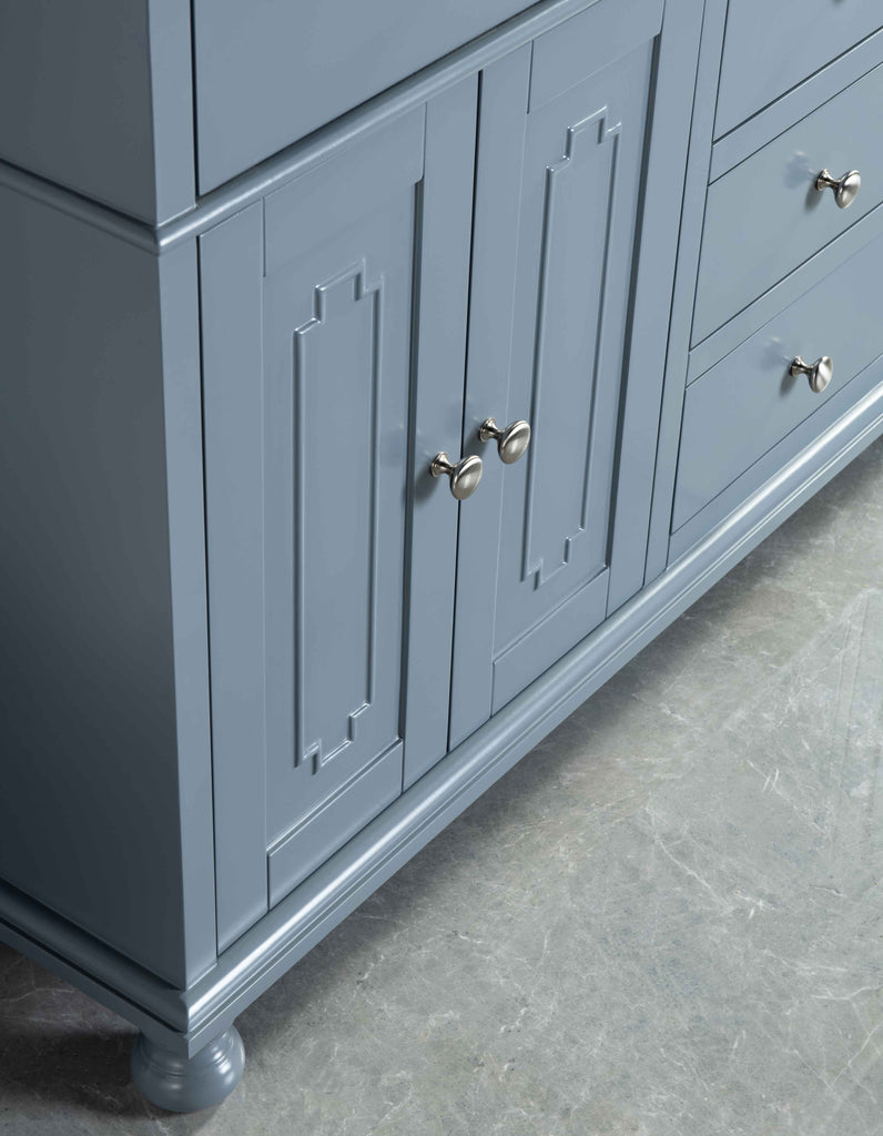Rubeza 1500mm Didim Vanity Unit with Calacatta Quartz Top - Dark Grey & Chrome