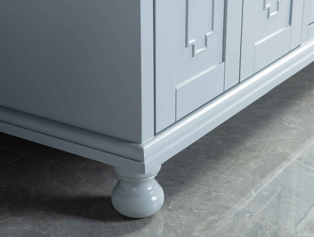 Rubeza 1500mm Didim Vanity Unit with Calacatta Quartz Top - Light Grey & Gold