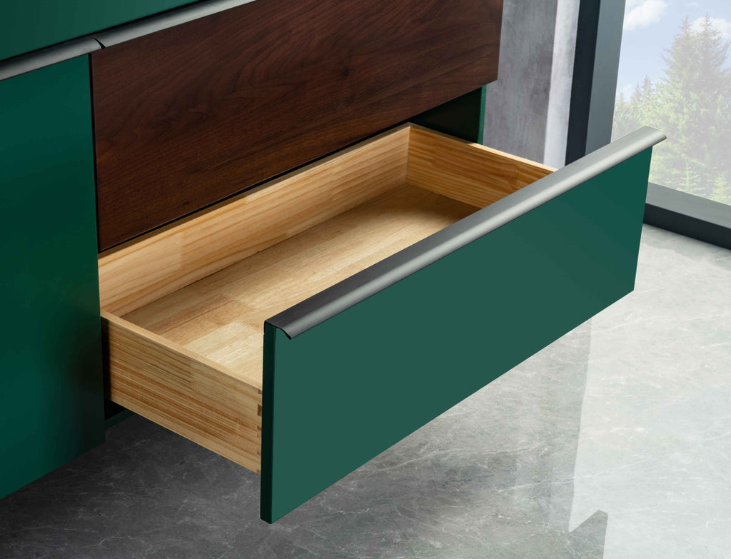 Rubeza 1200mm Arborath Vanity Unit with Calacatta Quartz Top - Sacramento Green & Black