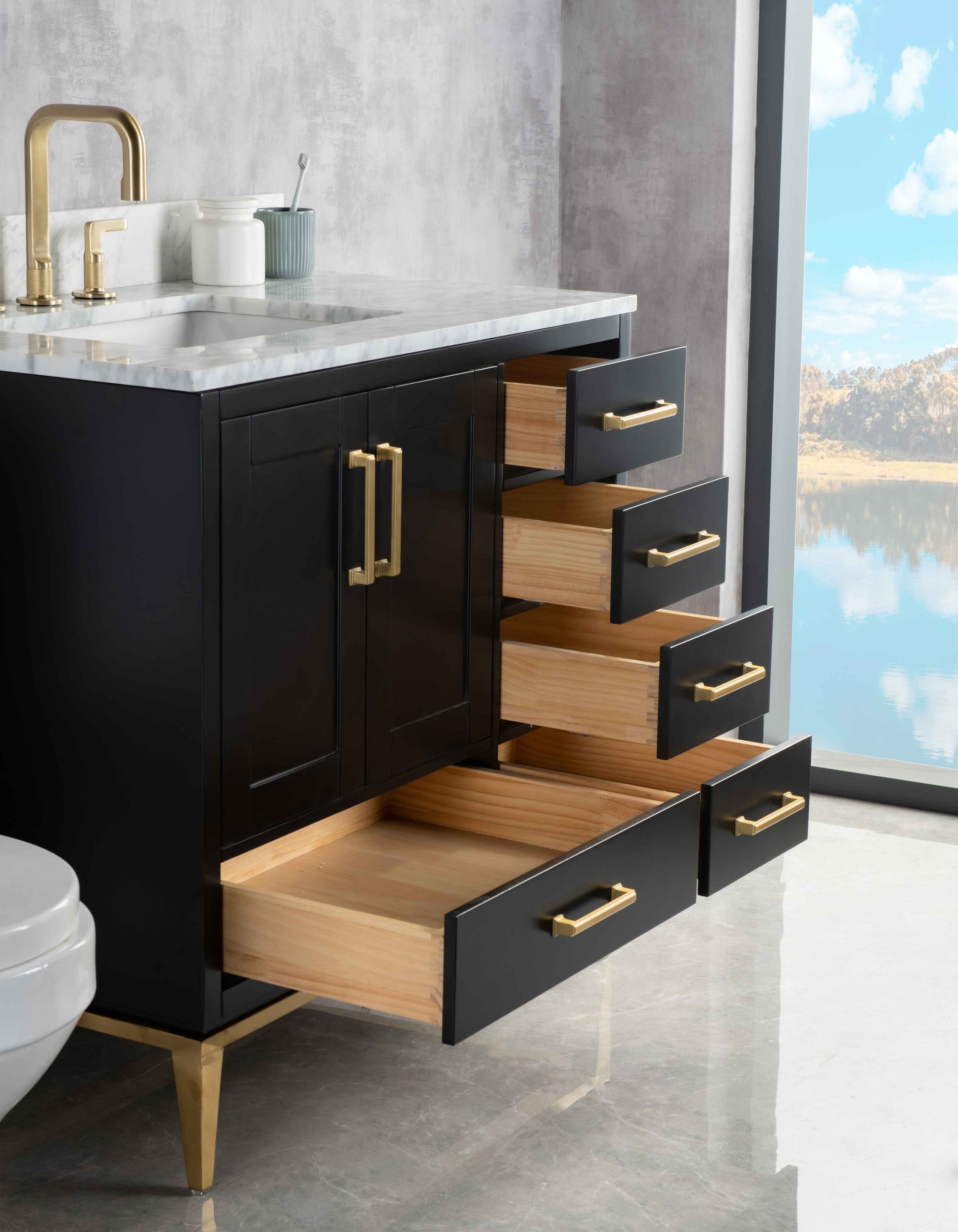 Black And Gold Bathroom Vanity