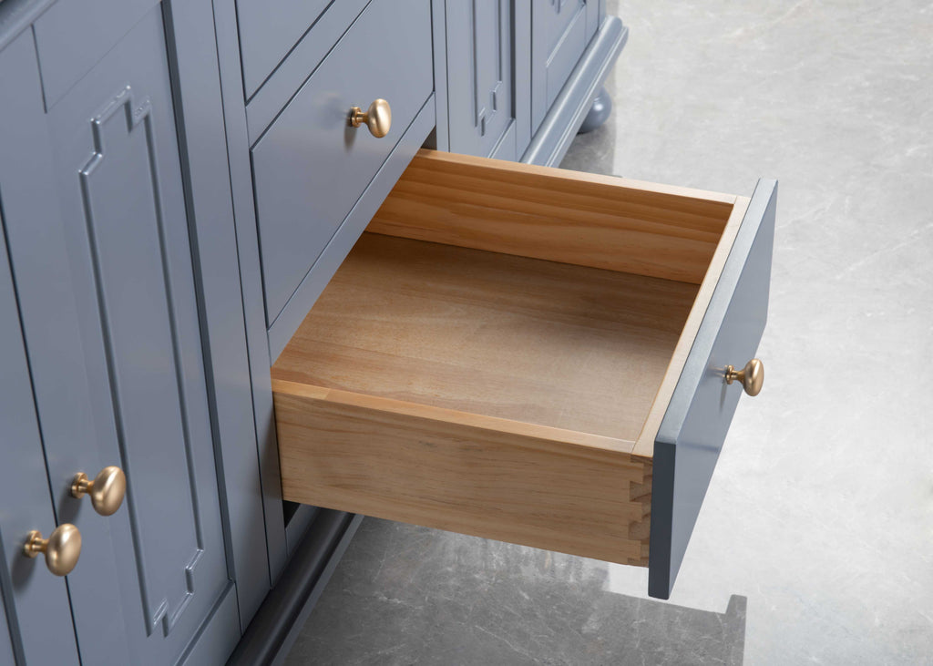 Rubeza 1500mm Didim Vanity Unit with Calacatta Quartz Top - Dark Grey & Gold
