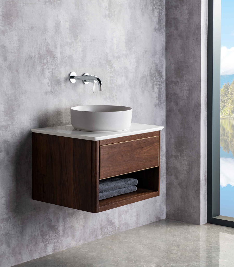 Rubeza 900mm Mauna Wall Hung Vanity Unit - Wood Veneer