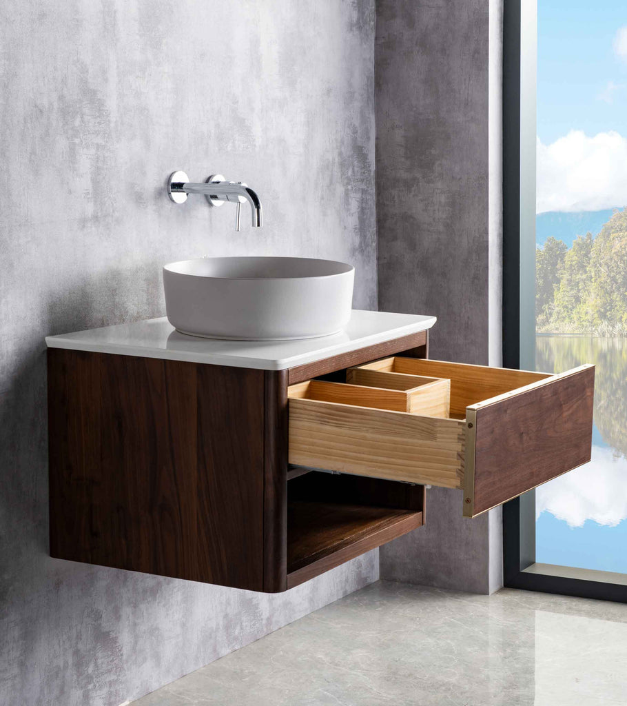 Rubeza 900mm Mauna Wall Hung Vanity Unit - Wood Veneer