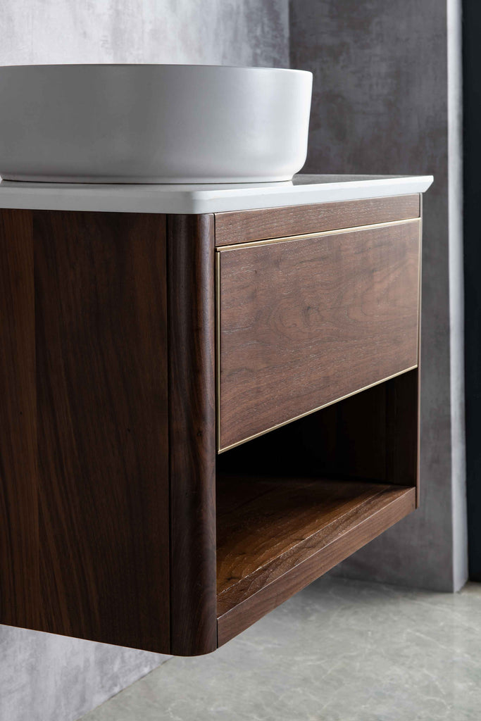 Rubeza 900mm Mauna Wall Hung Vanity Unit - Wood Veneer