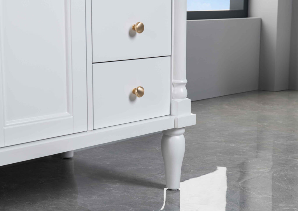 Rubeza 1200mm Isabella Vanity Unit with Calacatta Quartz Top - White & Gold