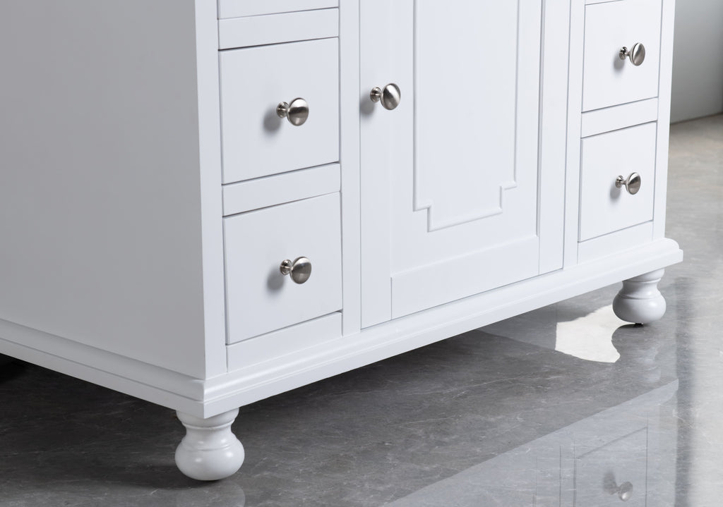 Rubeza  900mm Didim Vanity Unit with Carrara Marble  Top -  White  & Chrome