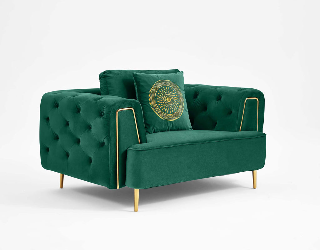 Rubeza Sofia Armchair - Emerald Green