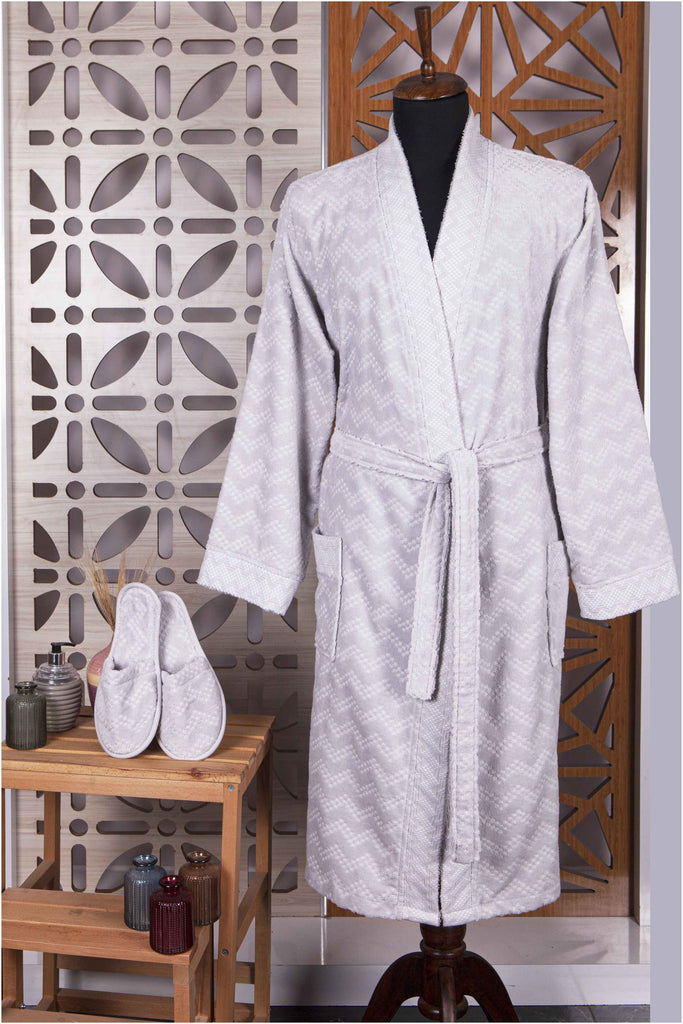 Clarence Collection Jacquard Velvet Bathrobe | Slippers