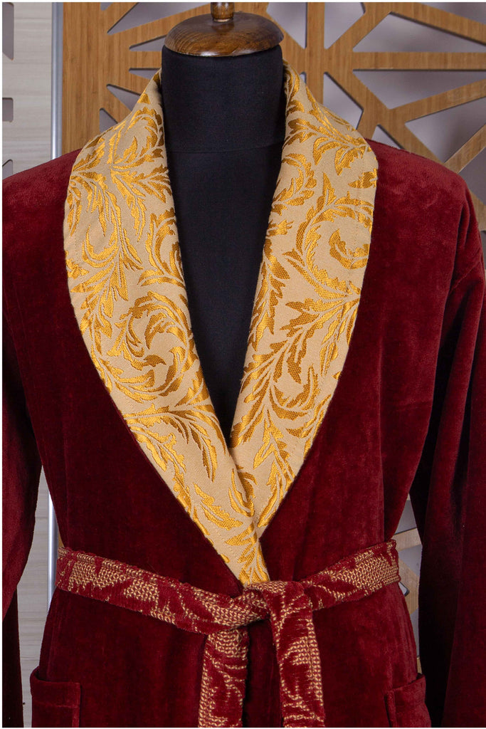 Lambeth Collection Jacquard Velvet Bathrobe | Slippers