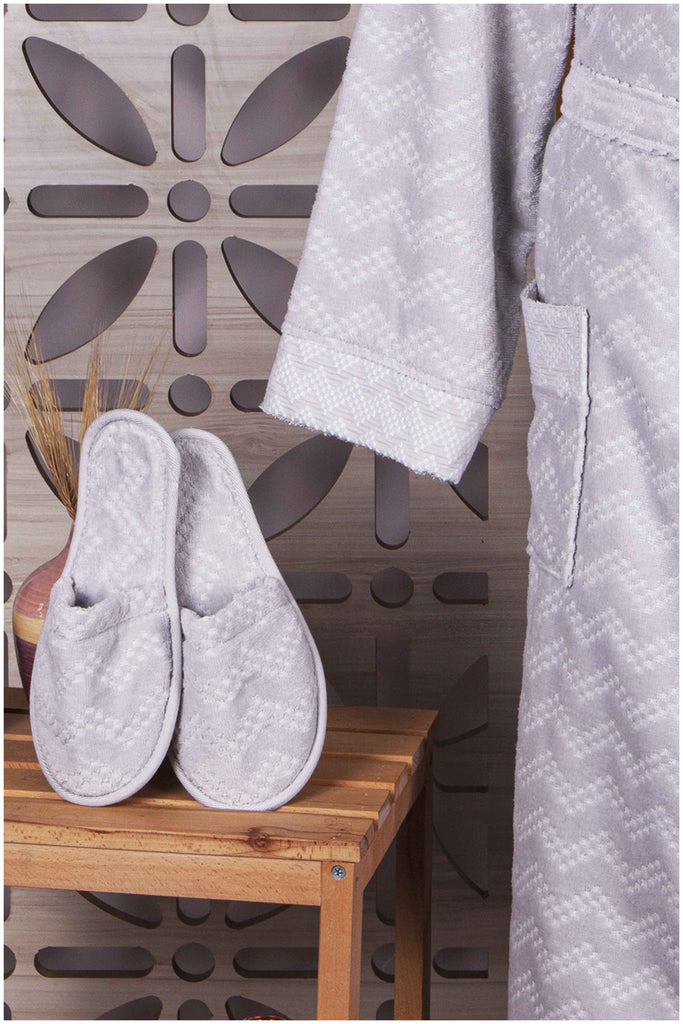 Clarence Collection Jacquard Velvet Bathrobe | Slippers