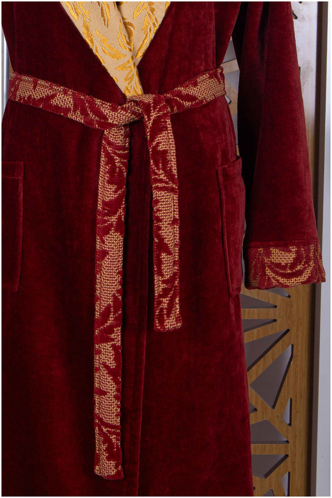 Lambeth Collection Jacquard Velvet Bathrobe | Slippers