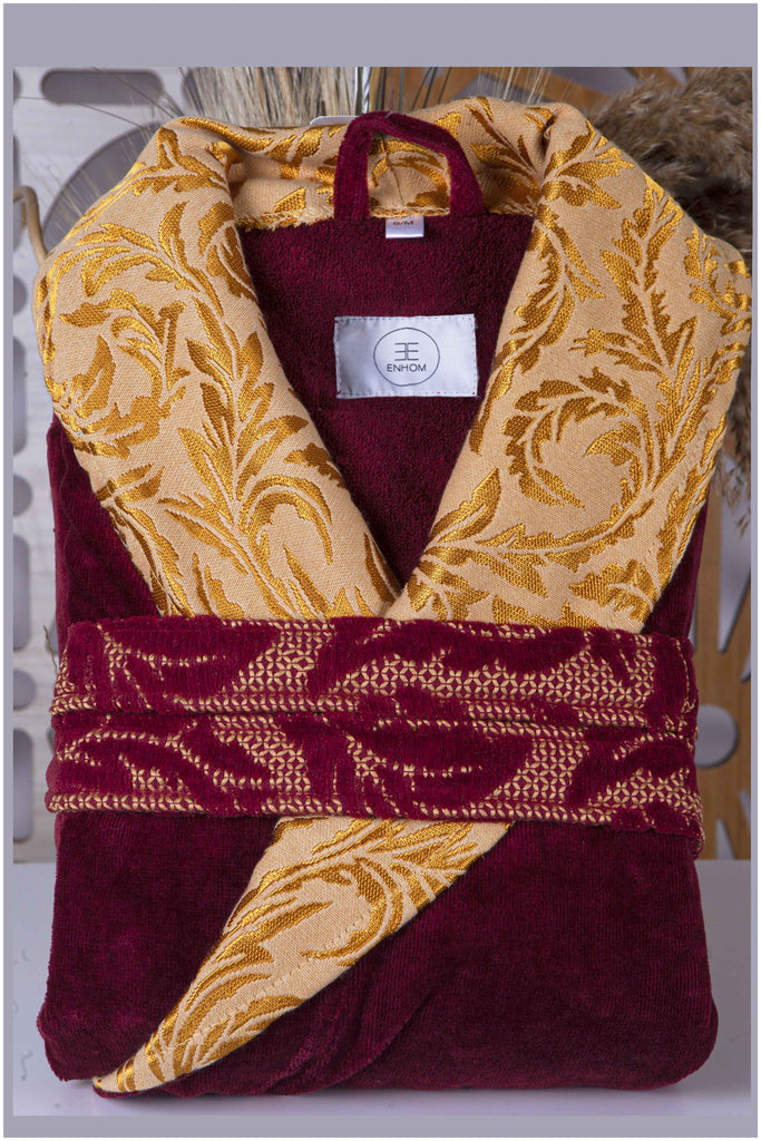 Lambeth Collection Jacquard Velvet Bathrobe | Slippers