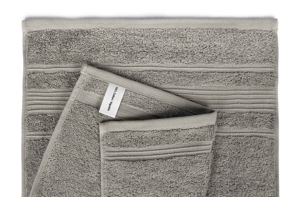 Mistley Collection 2 Bath Towels & 2 Head Scarves - Dove Grey & Yellow